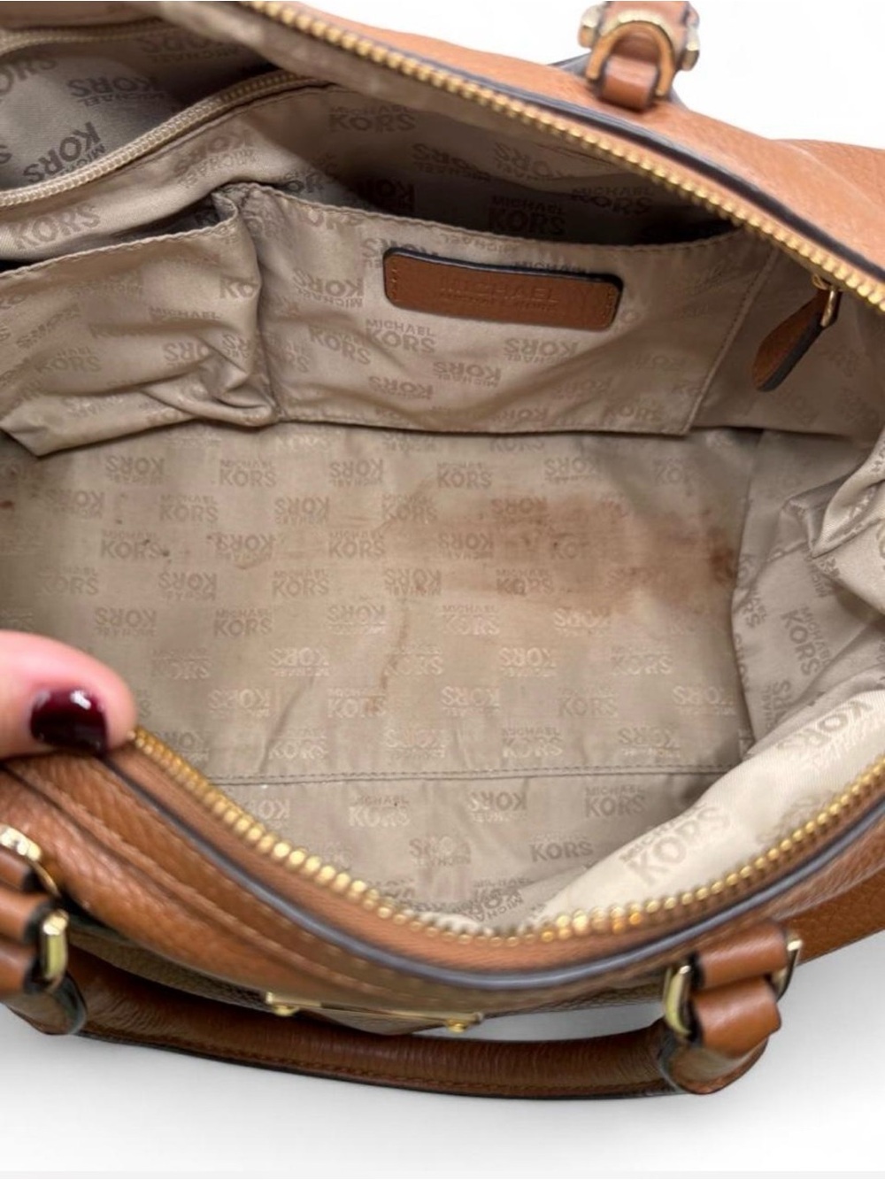 Vintage Michael Kors Brown Pebbled Leather Duffel - Picture 8 of 8